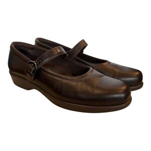 SAS Maria Mary Jane Womens Size 6 Brown Leather Tripad Comfort Wedge Shoes